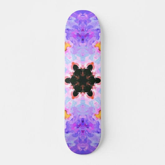 Psychedelic Mandala Flower Blue Pink and Yellow Persoonlijk Skateboard (Voorkant)