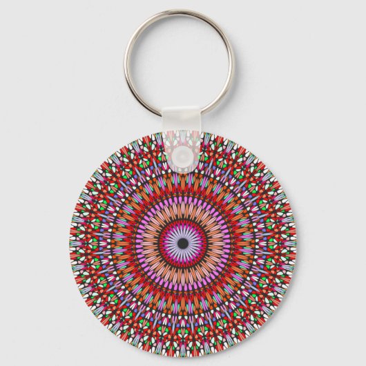 Psychedelic Mandala Flower Design-67567 Sleutelhanger (Voorkant)