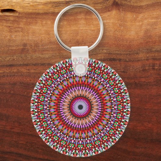 Psychedelic Mandala Flower Design-67567 Sleutelhanger (Voorkant)