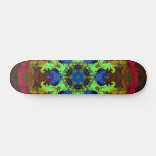 Psychedelic Mandala Flower Green Blue en Red Persoonlijk Skateboard (Horizontaal)