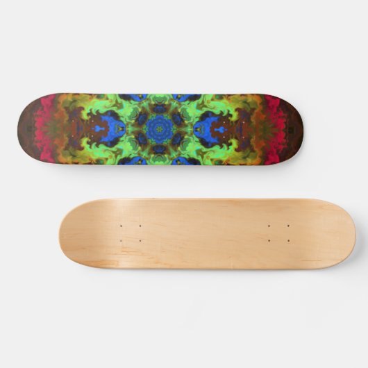 Psychedelic Mandala Flower Green Blue en Red Persoonlijk Skateboard (Horizontaal)