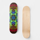 Psychedelic Mandala Flower Green Blue en Red Persoonlijk Skateboard (Voorkant)