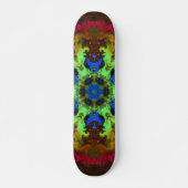 Psychedelic Mandala Flower Green Blue en Red Persoonlijk Skateboard (Voorkant)