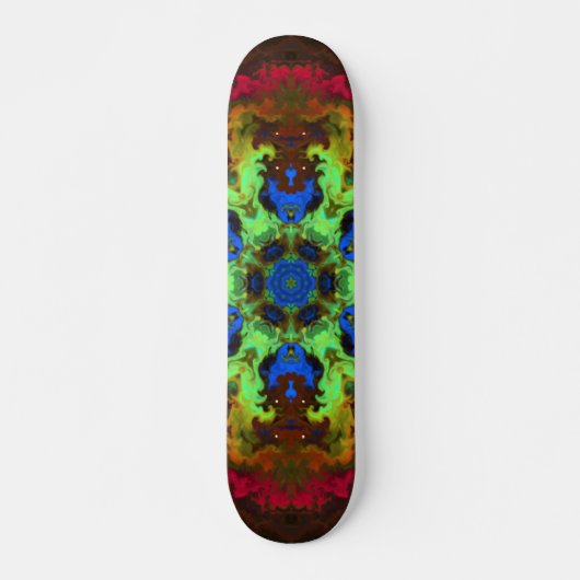 Psychedelic Mandala Flower Green Blue en Red Persoonlijk Skateboard (Voorkant)