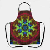 Psychedelic Mandala Flower Green Blue en Red Schort (Voorkant)