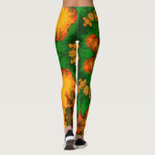 Psychedelic Mandala Flower Green Oranje and Yellow Leggings (Achterkant)