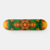 Psychedelic Mandala Flower Green Oranje and Yellow Persoonlijk Skateboard (Horizontaal)