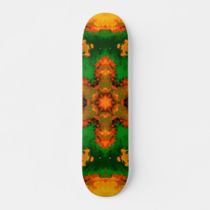 Psychedelic Mandala Flower Green Oranje and Yellow Persoonlijk Skateboard