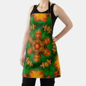 Psychedelic Mandala Flower Green Oranje and Yellow Schort (Insitu)