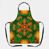 Psychedelic Mandala Flower Green Oranje and Yellow Schort (Voorkant)