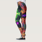 Psychedelic Mandala Flower Green Paars and Yellow Leggings (Links)