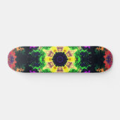 Psychedelic Mandala Flower Green Paars and Yellow Persoonlijk Skateboard (Horizontaal)
