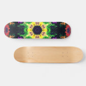 Psychedelic Mandala Flower Green Paars and Yellow Persoonlijk Skateboard (Horizontaal)