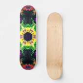 Psychedelic Mandala Flower Green Paars and Yellow Persoonlijk Skateboard (Voorkant)
