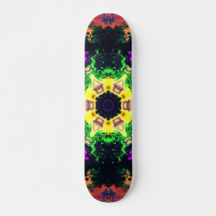 Psychedelic Mandala Flower Green Paars and Yellow Persoonlijk Skateboard