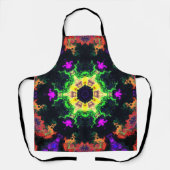 Psychedelic Mandala Flower Green Paars and Yellow Schort (Voorkant)
