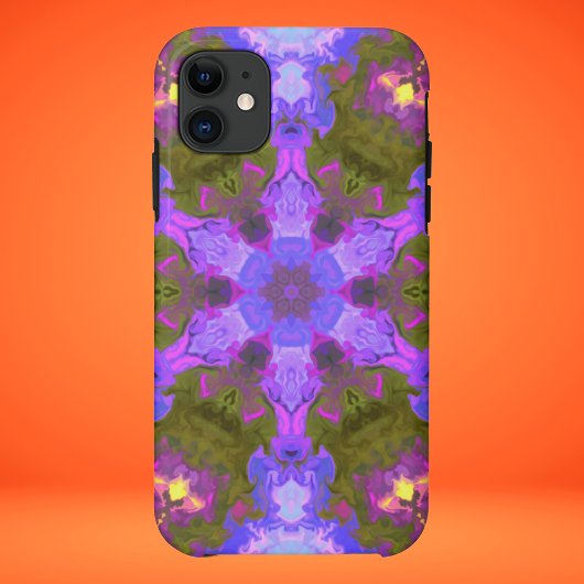Psychedelic Mandala Flower Paars and Blue Case-Mate iPhone Case