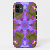 Psychedelic Mandala Flower Paars and Blue Case-Mate iPhone Case (Achterkant)
