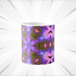 Psychedelic Mandala Flower Paars and Blue Koffiemok