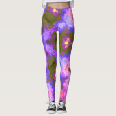Psychedelic Mandala Flower Paars and Blue Leggings (Voorkant)