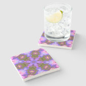 Psychedelic Mandala Flower Paars and Blue Stenen Onderzetter (Zijkant)