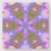 Psychedelic Mandala Flower Paars and Blue Stenen Onderzetter (Voorkant)
