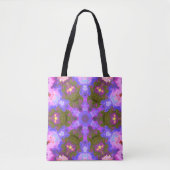 Psychedelic Mandala Flower Paars and Blue Tote Bag (Voorkant)
