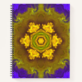 Psychedelic Mandala Flower Paars and Yellow Notitieboek