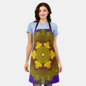 Psychedelic Mandala Flower Paars and Yellow Schort (Gedragen)