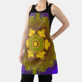 Psychedelic Mandala Flower Paars and Yellow Schort (Insitu)
