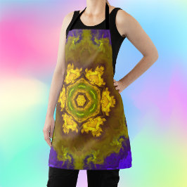 Psychedelic Mandala Flower Paars and Yellow Schort