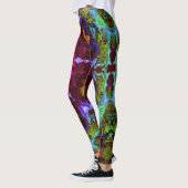 Psychedelic Mandala Flower Paars Oranje and Green Leggings (Links)