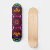 Psychedelic Mandala Flower Paars Oranje and Green Persoonlijk Skateboard (Voorkant)