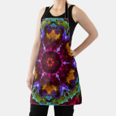 Psychedelic Mandala Flower Paars Oranje and Green Schort (Insitu)