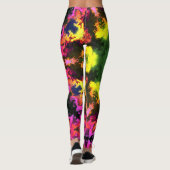 Psychedelic Mandala Flower Pink Yellow en Green Leggings (Achterkant)
