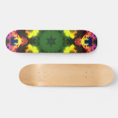 Psychedelic Mandala Flower Pink Yellow en Green Persoonlijk Skateboard (Horizontaal)