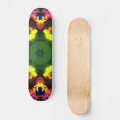 Psychedelic Mandala Flower Pink Yellow en Green Persoonlijk Skateboard (Voorkant)
