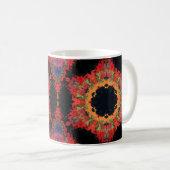 Psychedelic Mandala Flower Red Oranje en Green Koffiemok (Voorkant rechts)