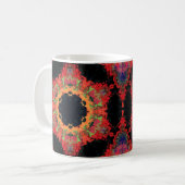 Psychedelic Mandala Flower Red Oranje en Green Koffiemok (Voorkant links)