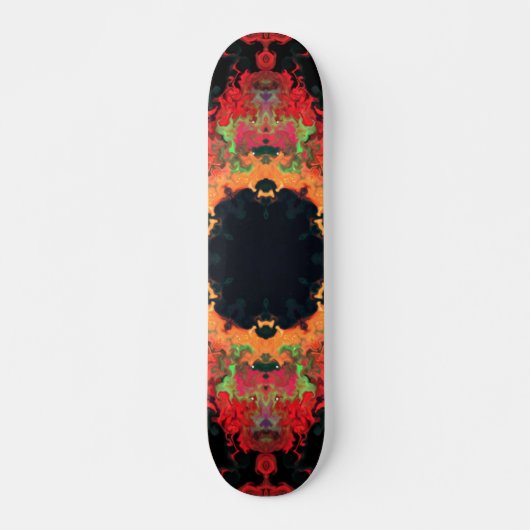 Psychedelic Mandala Flower Red Oranje en Green Persoonlijk Skateboard (Voorkant)