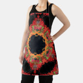 Psychedelic Mandala Flower Red Oranje en Green Schort (Insitu)