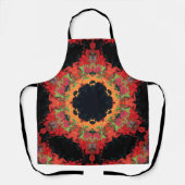 Psychedelic Mandala Flower Red Oranje en Green Schort (Voorkant)
