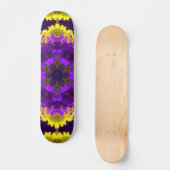 Psychedelic Mandala Flower Yellow en Paars Persoonlijk Skateboard (Voorkant)