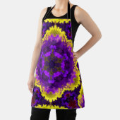 Psychedelic Mandala Flower Yellow en Paars Schort (Insitu)