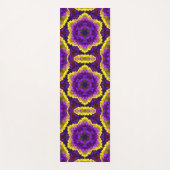 Psychedelic Mandala Flower Yellow en Paars Yogamat (Voorkant)