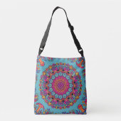 Psychedelic Mandala Garden Crossbody Tas (Achterkant)