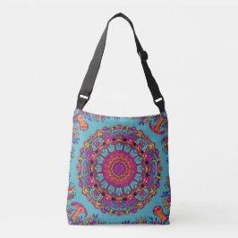 Psychedelic Mandala Garden Crossbody Tas