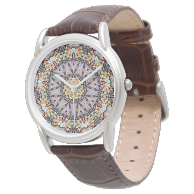 Psychedelic Mandala Retro Hippie Trippy Boho Chic Horloge (Gekanteld)