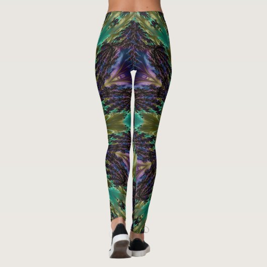 Psychedelic Mandala Retro Hippie Trippy Boho Chic Leggings (Achterkant)