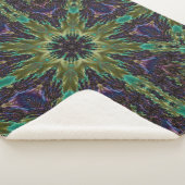 Psychedelic Mandala Retro Hippie Trippy Boho Chic Sherpa Deken (3/4)